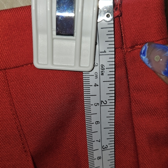 Red Pleated Skirt with White Stripes - Picture 9 of 10